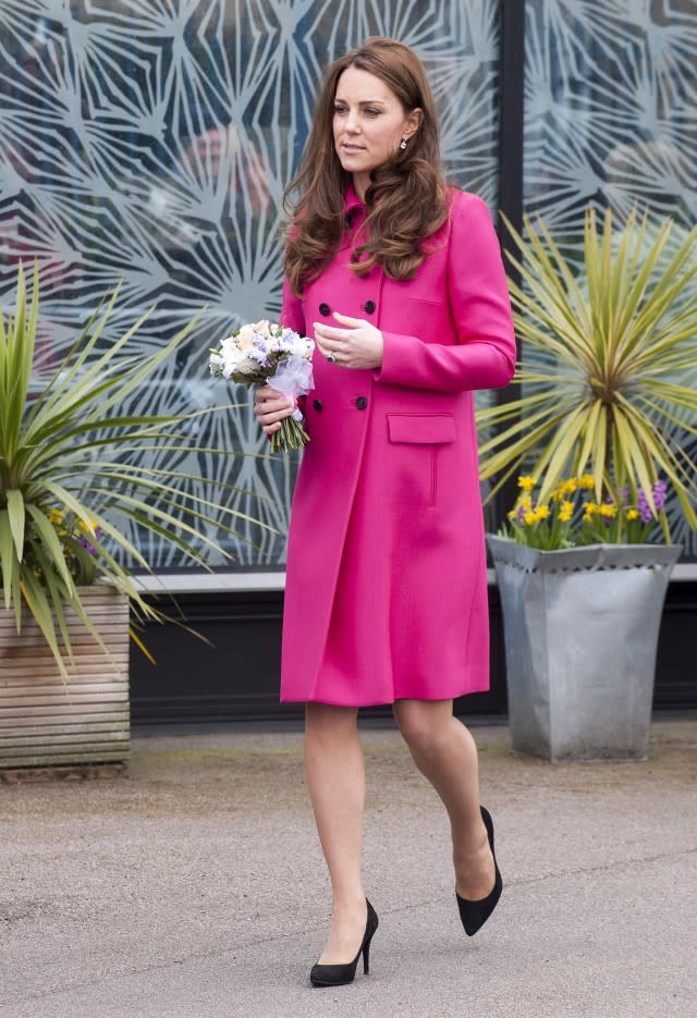 The pregnant royal dazzled in the bold look more than two years after she originally wore it.