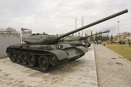 俄軍T - 54 坦克。   圖：翻攝自維基百科