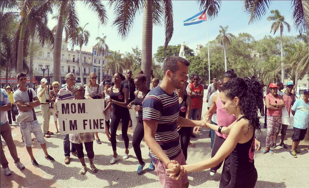 Salsa dancing in the streets of Havana, Cuba.