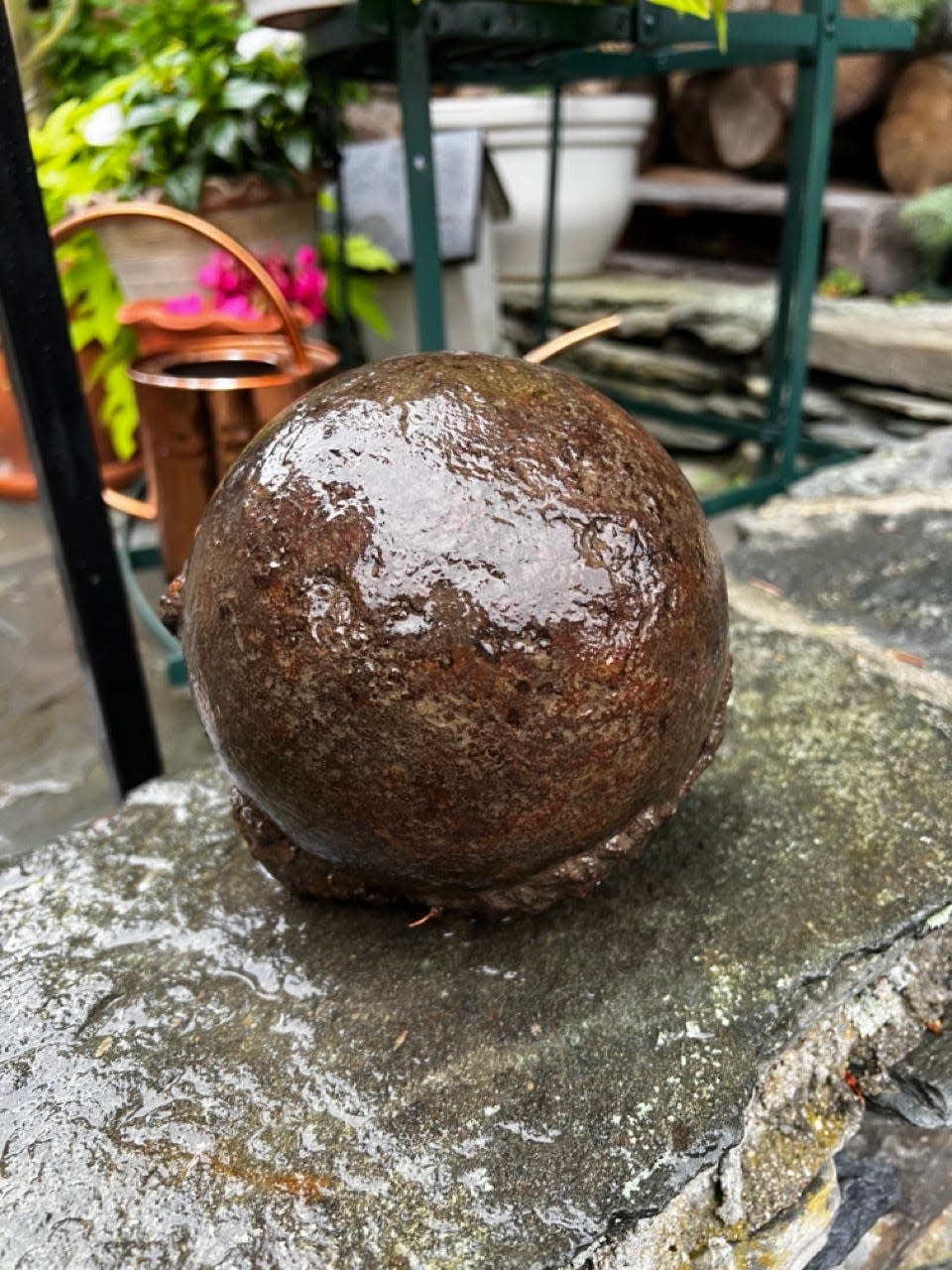 This 23-pound cannonball was found on the property of the John Bliss House in Newport.