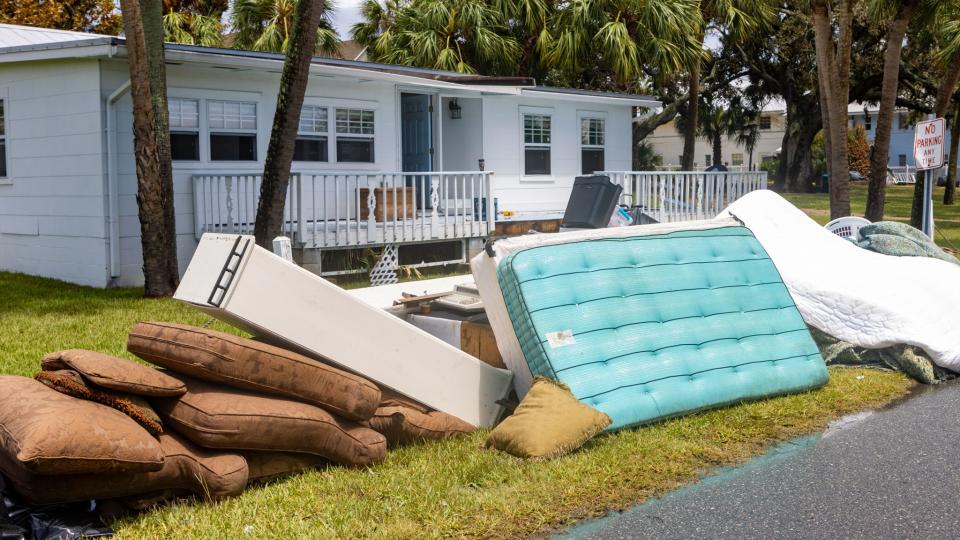 Cedar Key, Fl was damaged by wind and storm surge during Hurricane Idalia in August, 2023.