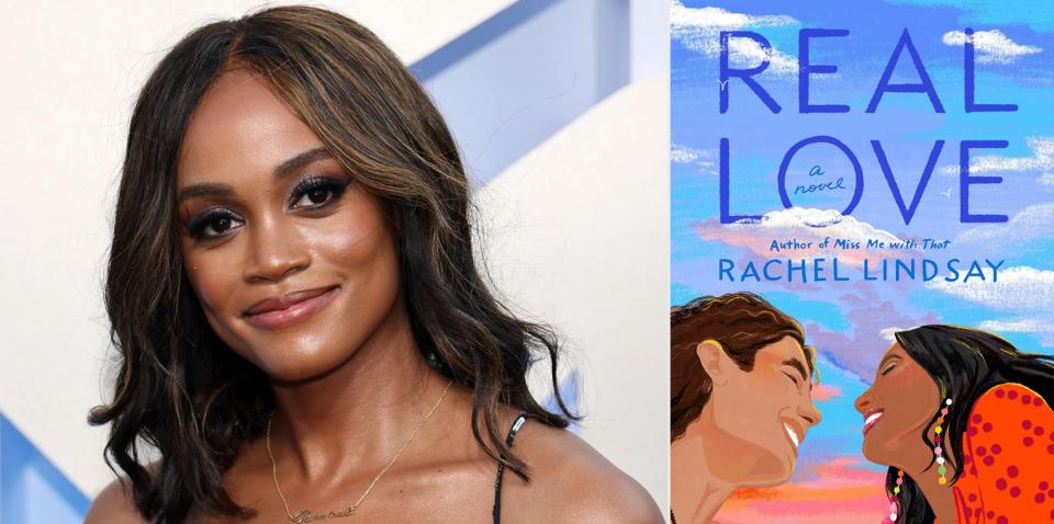 Real Love: A Novel Paperback – March 7, 2023 by Rachel Lindsay ; NEWARK, NEW JERSEY - AUGUST 28: Rachel Lindsay attends the 2022 MTV VMAs at Prudential Center on August 28, 2022 in Newark, New Jersey. (Photo by Dia Dipasupil/Getty Images)