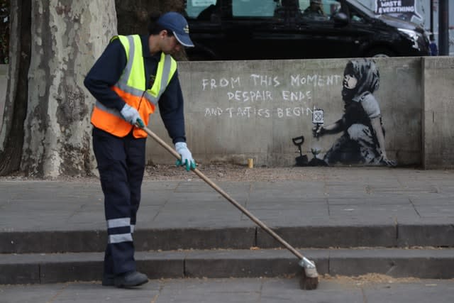 New Banksy appears overnight as climate protests come to a close