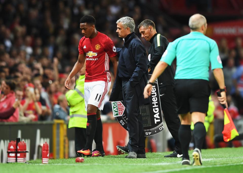 Jose Mourinho has said he wants Anthony Martial to adapt to his ways- but that now looks unlikely 