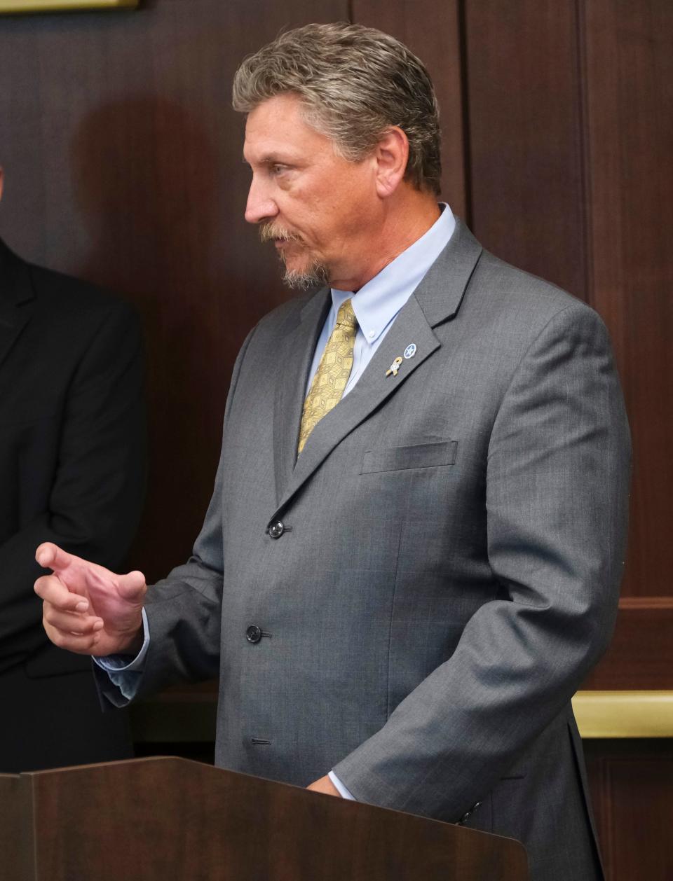 Tim Gatz, Oklahoma Turnpike Authority executive director, is pictured Sept. 11 at the Council on Bond Oversight to vote on whether to allow the Oklahoma Turnpike Authority to proceed with selling ACCESS Oklahoma bonds at the Oklahoma Capitol.