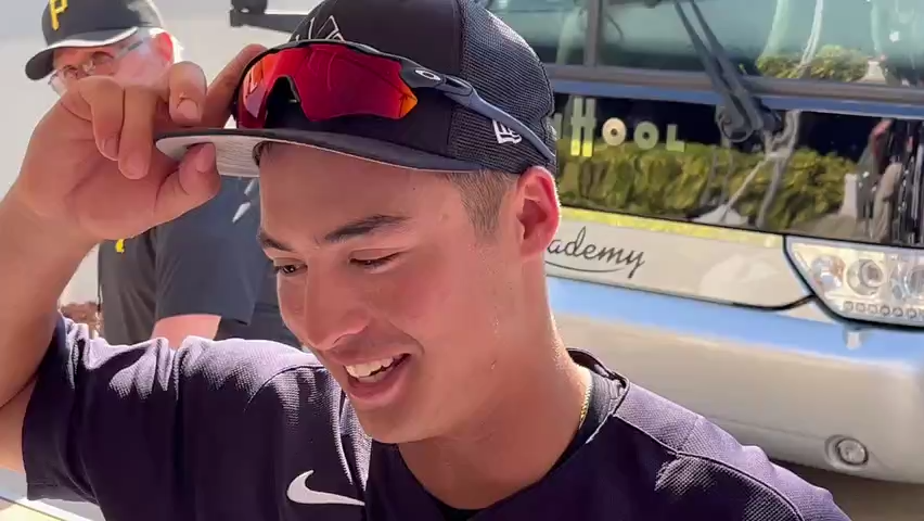 Yankees shortstop prospect Anthony Volpe, following his participation in Friday afternoon's Grapefruit League game at Bradenton vs. Pittsburgh