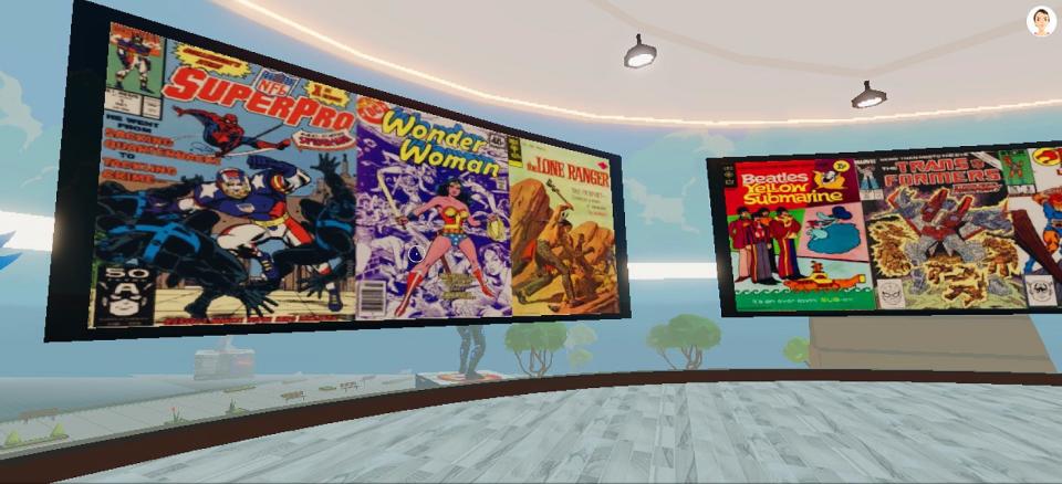 A screenshot of Jose Delbo's virtual art gallery on Decentraland