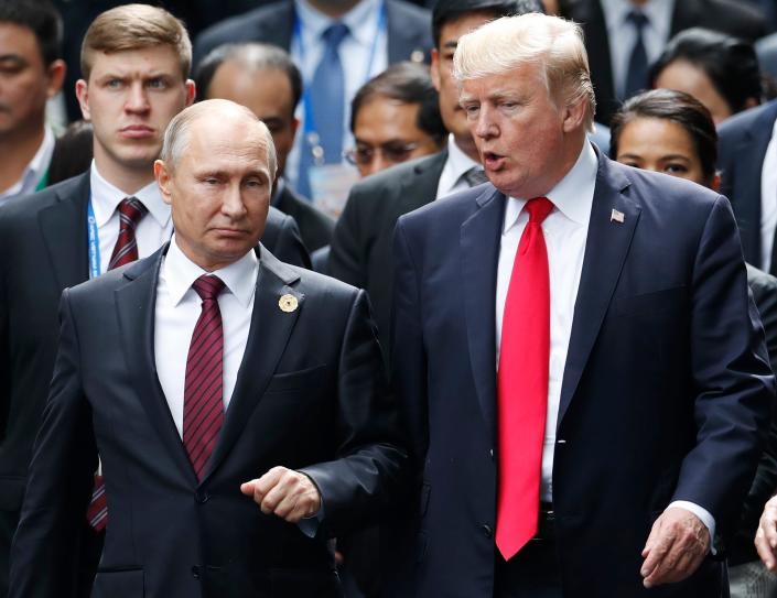 President Donald Trump and Russian President Vladimir Putin at a summit in Danang, Vietnam, in 2017.