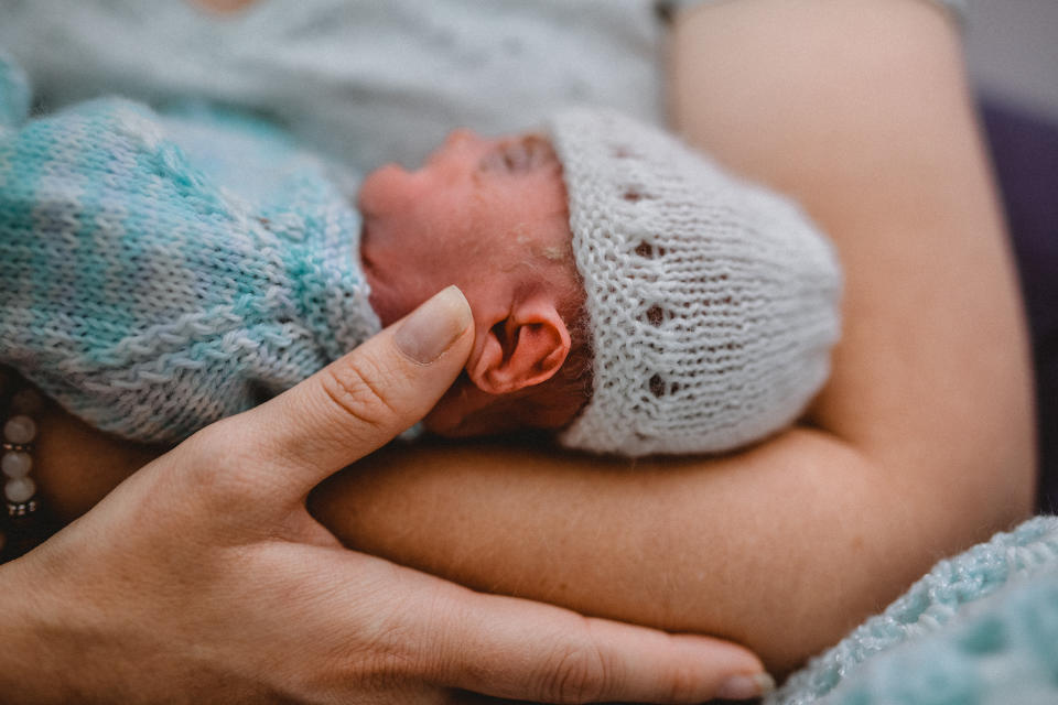 Mum shares heartbreaking pictures of her giving birth to stillborn son to help her cope with her grief