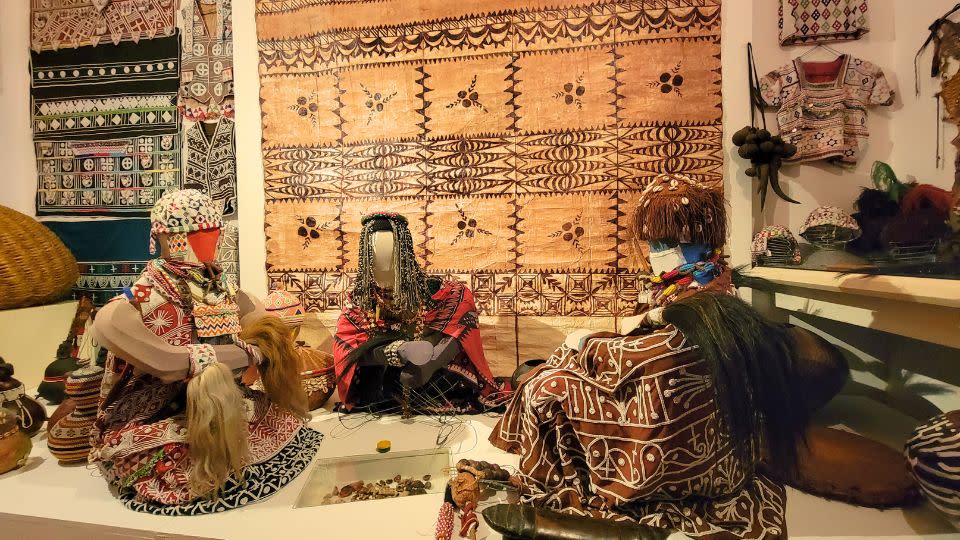 exhibit of traditional attire at the Phansi Museum in Durban
