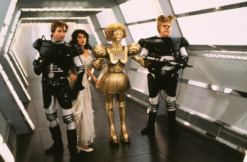 Bill Pullman, Daphne Zuniga, Lorene Yarnell and John Candy in Spaceballs