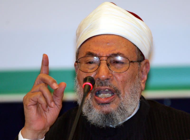 FILE PHOTO: Qatar's influential cleric Al-Qaradawi attends opening session of conference in Doha