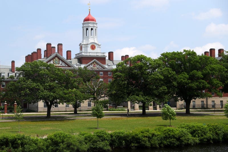 Rooftops of Harvard Campus in Cambridge, Massachusetts.