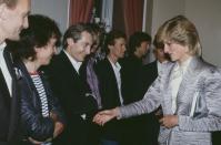 <p>The Rolling Stones members dressed very differently to meet Princess Di. While drummer Charlie Watts wore a collared shirt and suit, guitarist Bill Wyman stuck opted for a striped T-shirt and leather jacket. </p>