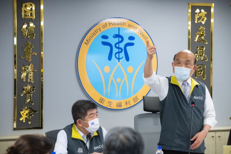 ▲行政院長蘇貞昌今表示，疫情目前暫時沒有升級必要，但未來兩週是阻斷傳播關鍵。（圖/行政院提供）