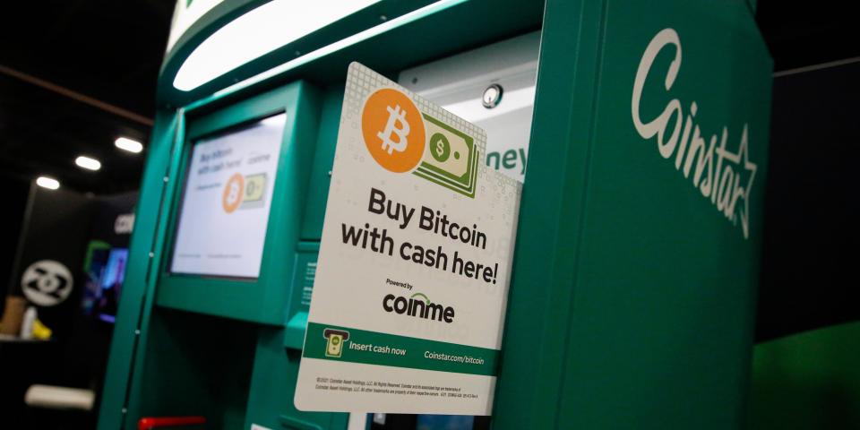 A Bitcoin ATM.