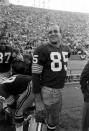 Not originally published in LIFE. Green Bay wide receiver Max McGee, Super Bowl I, 1967. His line for the game: seven receptions, 138 yards, two TDs. (Art Rickerby—Time & Life Pictures/Getty Images) <br> <br> <a href="http://life.time.com/culture/super-bowl-rare-photos-from-the-first-championship-game-in-1967/#1" rel="nofollow noopener" target="_blank" data-ylk="slk:Click here to see the full collection at LIFE.com;elm:context_link;itc:0;sec:content-canvas" class="link ">Click here to see the full collection at LIFE.com</a>