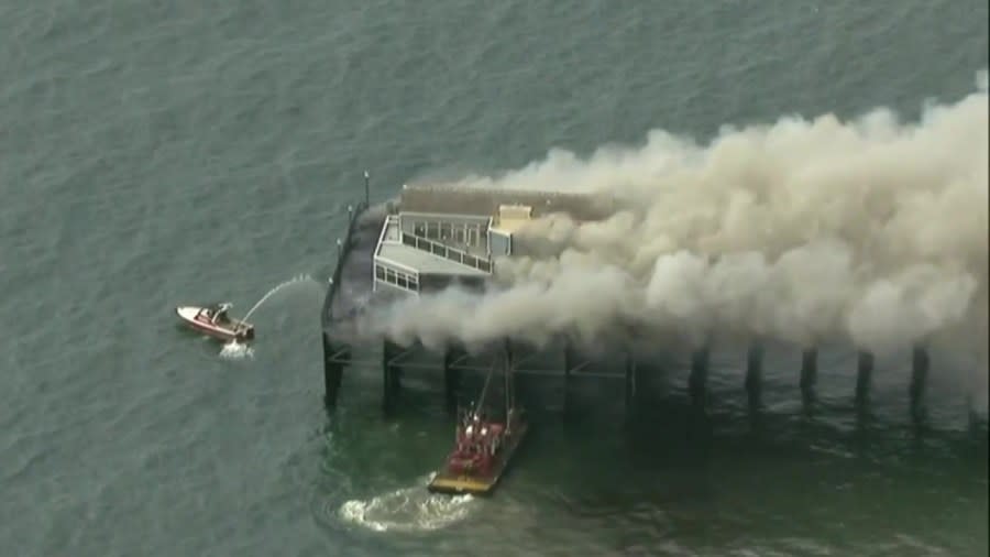 Crews are battling a fire that broke out on the Oceanside Pier Thursday afternoon.