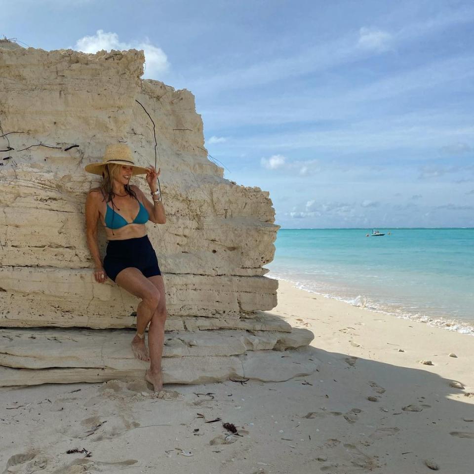 Christie Brinkley at the beach