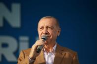 Turkish President Erdogan speaks during a ceremony in Malatya