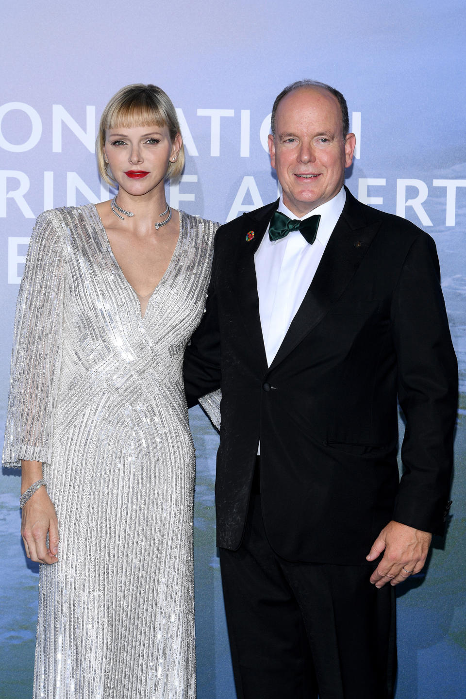 Princess Charlene and Prince Albert at a black tie event