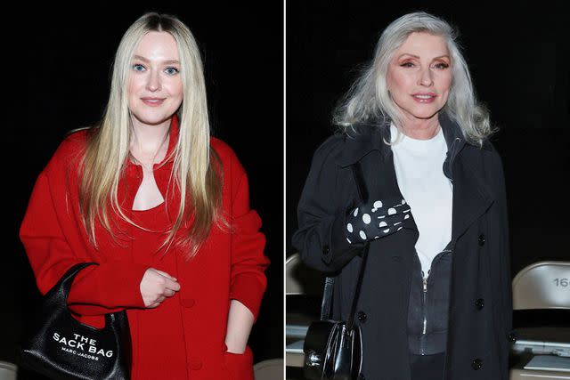 <p>Dimitrios Kambouris/Getty (2)</p> Dakota Fanning and Debbie Harry at Marc Jacobs RTW Spring 2024 held at The Armory on February 2, 2024 in New York, New York.