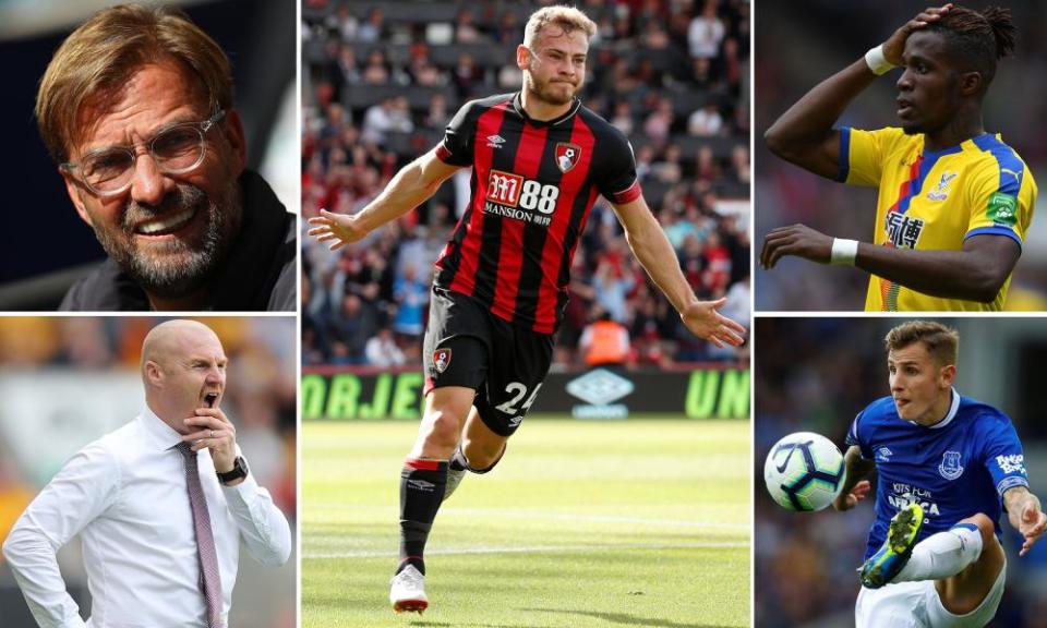 Jurgen Klopp is enjoying life, Ryan Fraser proves size does not matter, Wilfried Zaha is dodging tackles, Lucas Digne needs to prove his worth and Sean Dyche needs to turn things around.