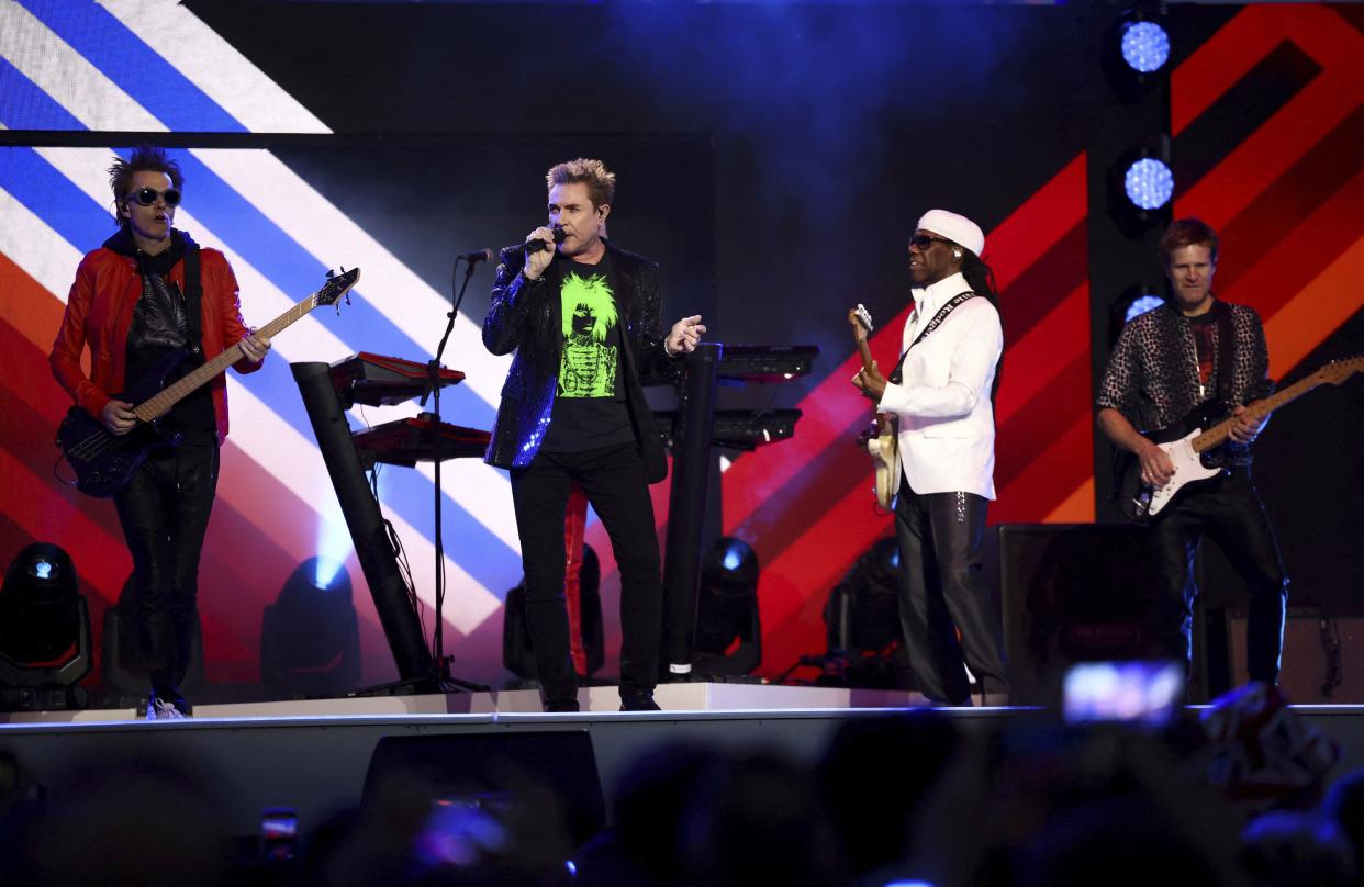 Duran Duran performs at the Platinum Jubilee concert in front of Buckingham Palace in London on Saturday, June 4, 2022, on the third of four days of celebrations to mark the Platinum Jubilee.