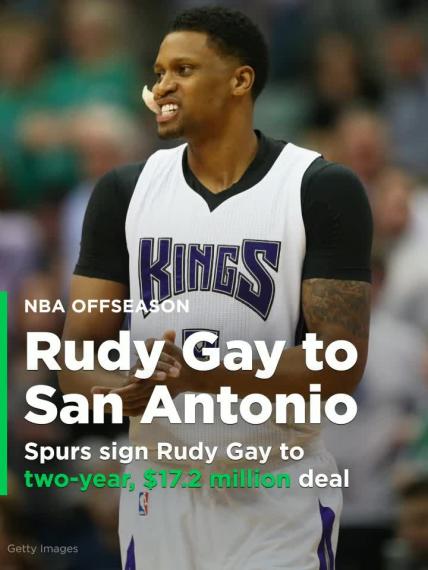 Spurs sign Rudy Gay to two-year, $17.2 million deal