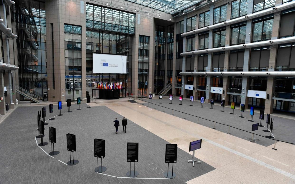 The atrium of the EU Council building - AFP