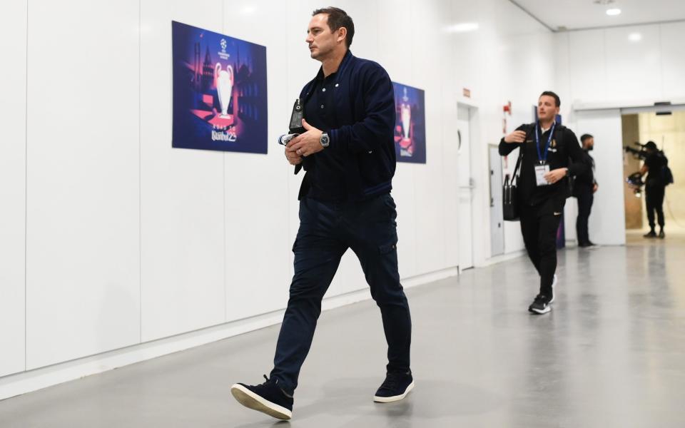 Frank Lampard, Caretaker Manager of Chelsea, arrives prior to the UEFA Champions League quarterfinal first leg match between Real Madrid and Chelsea FC at Estadio Santiago Bernabeu - Getty Images/Denis Doyle