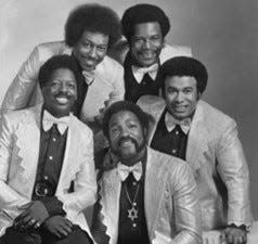 Detroit R&B group the Spinners, pictured in the 1970s, featured (from top left, clockwise) Bobbie Smith, Pervis Jackson, Billy Henderson, Philippé Wynne, and Henry Fambrough.