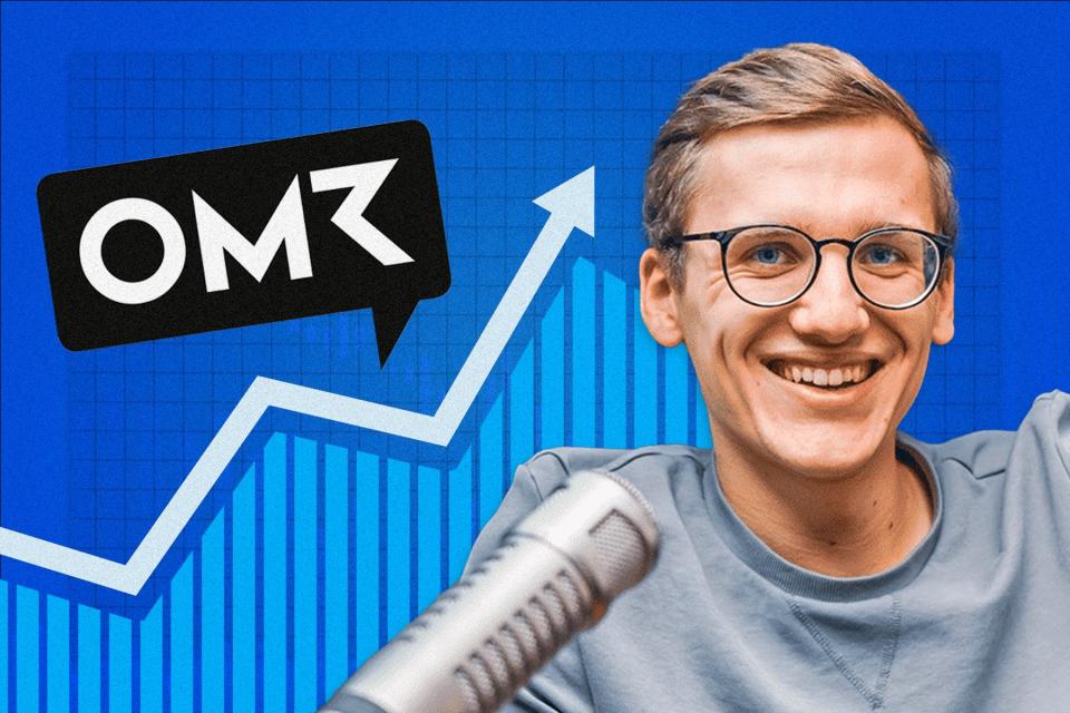 Noah Leidinger ist Host des OMR-Podcasts „Ohne Aktien wird schwer“. - Copyright: OMR / Noah Leidinger / Getty Images