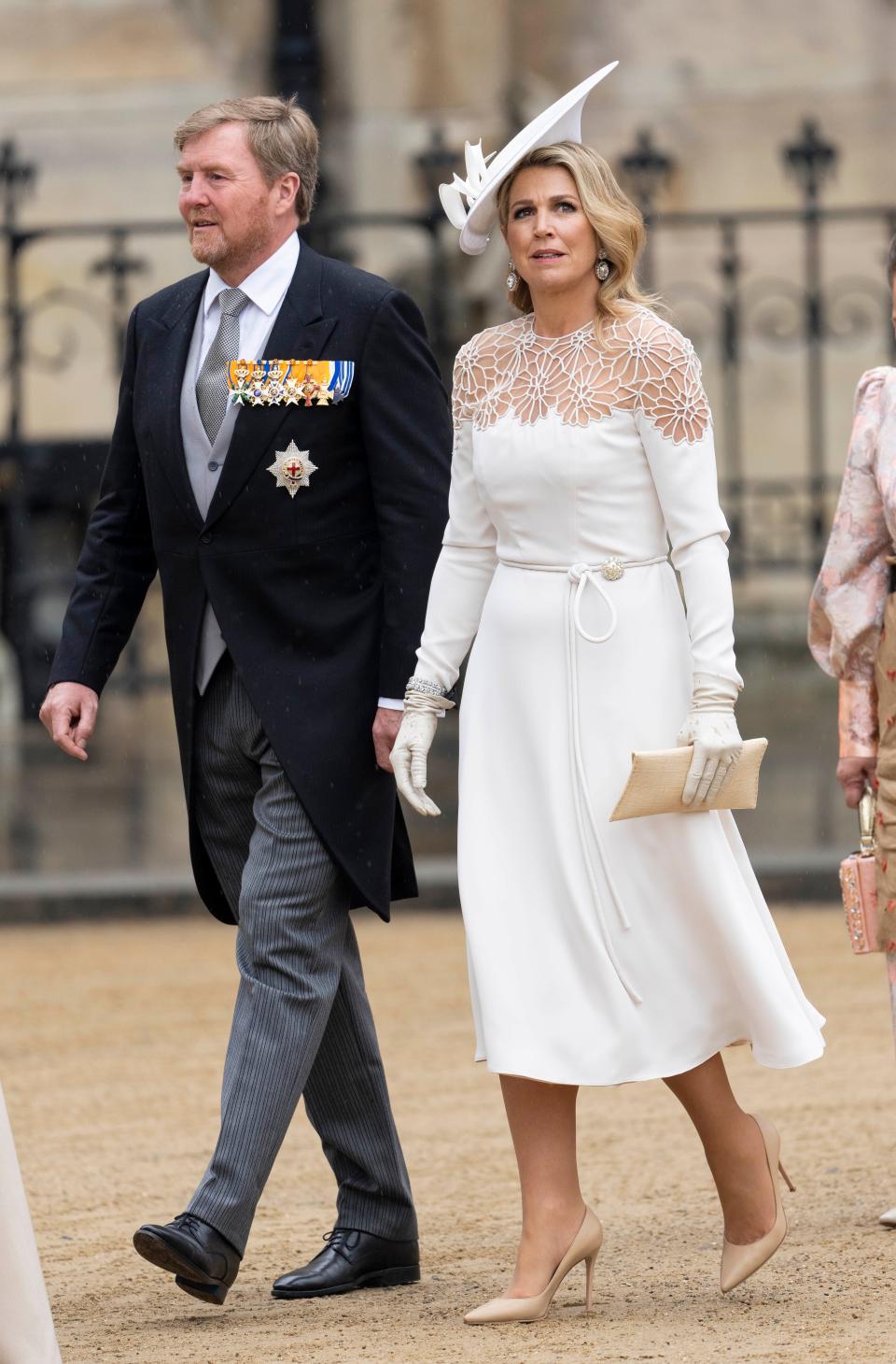 Queen Maxima of the Netherlands and King Willem-Alexander of the Netherlands at Westminster Abbey during the Coronation of King Charles III and Queen Camilla on May 6, 2023 in London, England.