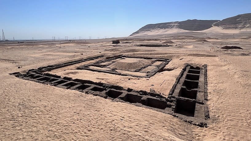 The monumental, square tomb complex of queen Meret-Neith in Abydos, Egypt.