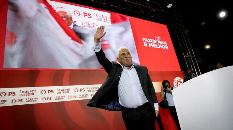 Der Ministerpräsident von Portugal bei einer Wahlkampfveranstaltung in Setúbal. Foto: dpa