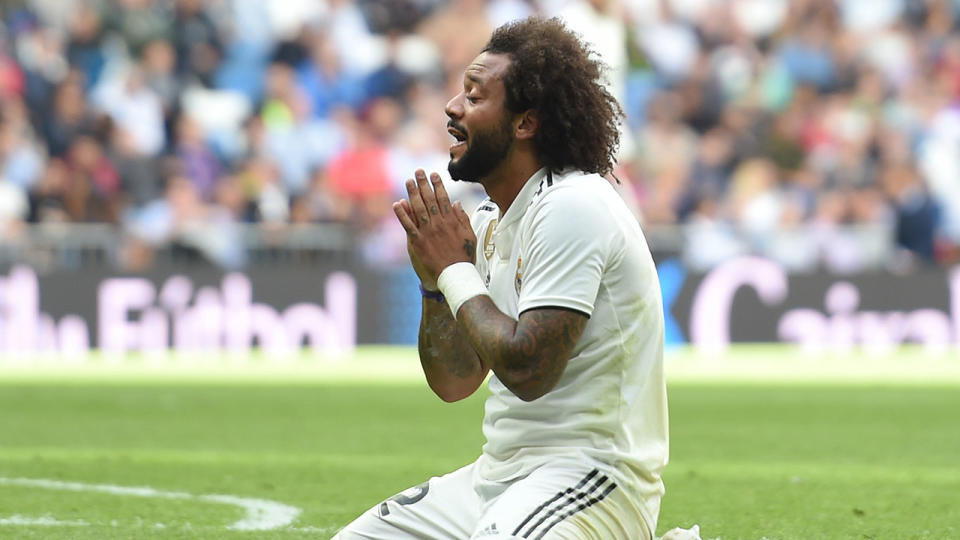 Marcelo’s goal wasn’t enough to spare Madrid’s blushes against Levante. Pic: Getty