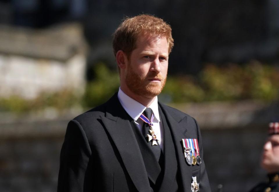 Prince Harry attends Prince Philip funeral
