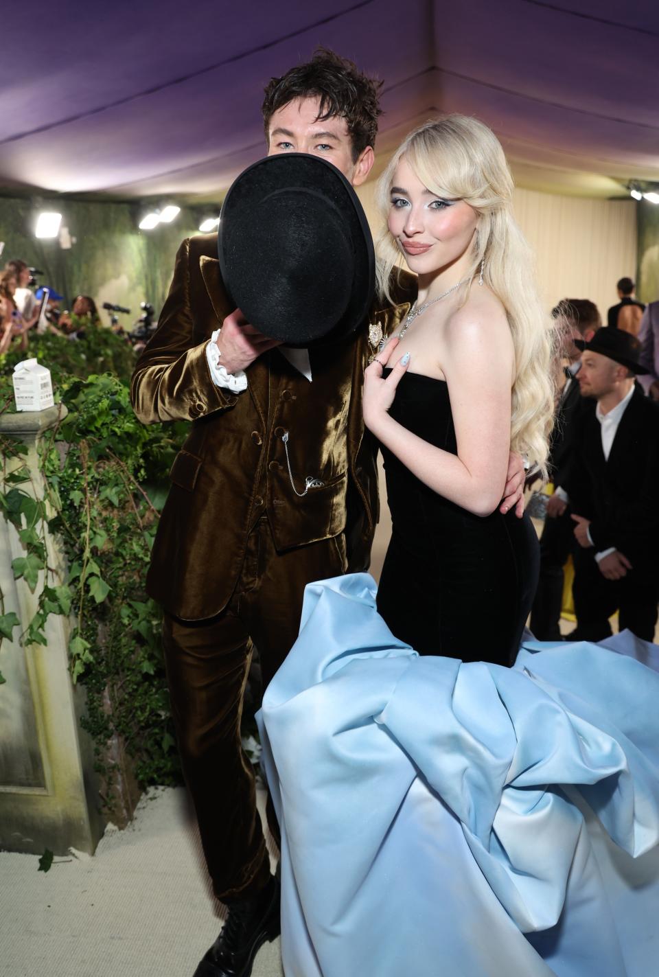 Barry Keoghan and Sabrina Carpenter attend The 2024 Met Gala Celebrating "Sleeping Beauties: Reawakening Fashion" at The Metropolitan Museum of Art.