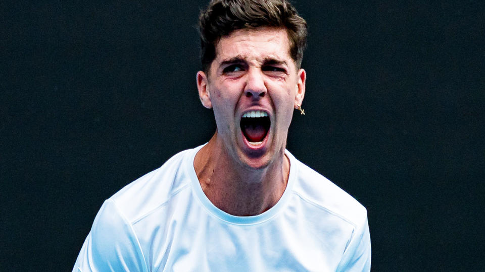 Thanasi Kokkinakis, pictured here during his match against Stefanos Tsitsipas at the Australian Open.