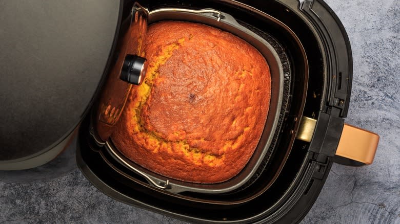 Cake baked in air fryer