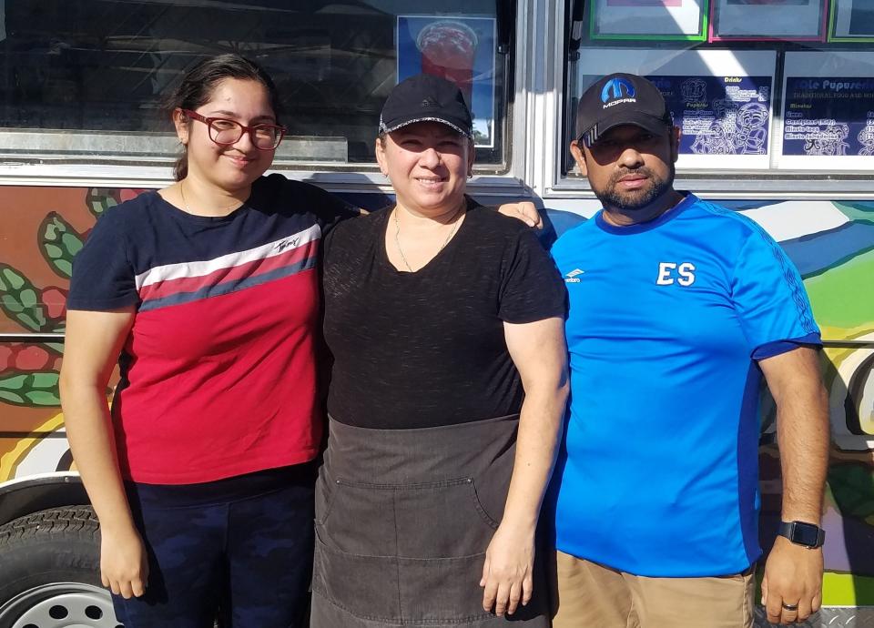Sofia Molina, left, and her parents Delmy and Gian Martinez offer 10 tasty Savadoran pupusas and refreshing drinks from SOLe Pupuseria.