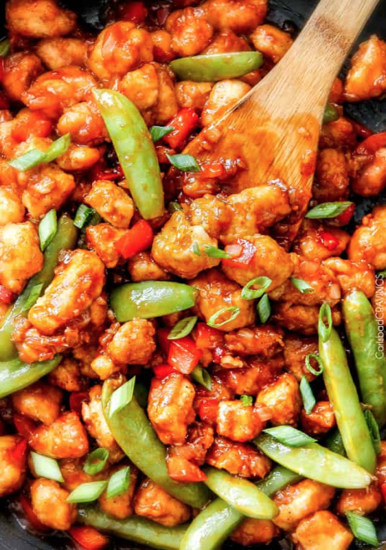 <p>Carlsbad Cravings</p><p>This Hoisin chicken is one of the best Chinese-takeout-inspired dishes you will ever try. It is healthy, packed with layers of flavor and customizable veggies for a home run dinner every time!</p><p><strong>Get the recipe: <a href="https://carlsbadcravings.com/hoisin-ginger-chicken-stir-fry-recipe/" rel="nofollow noopener" target="_blank" data-ylk="slk:Hoisin Ginger Chicken Stir Fry;elm:context_link;itc:0;sec:content-canvas" class="link ">Hoisin Ginger Chicken Stir Fry</a></strong></p>