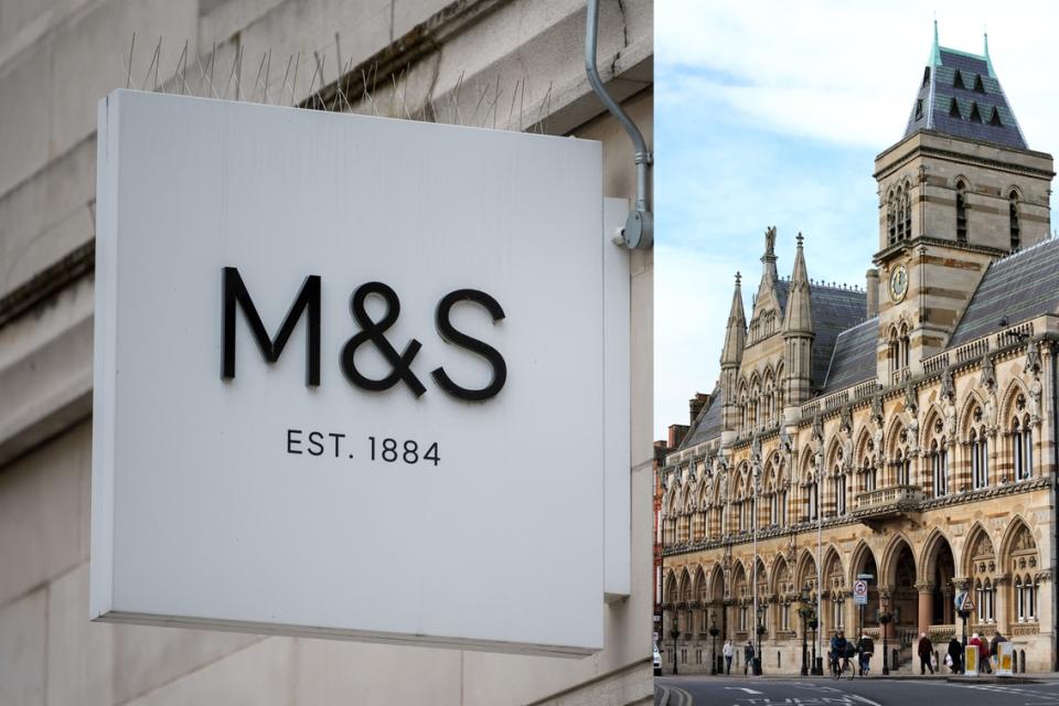 Some people weren't happy about the location of an M&S promotional picture in Northampton [Photos: Getty]