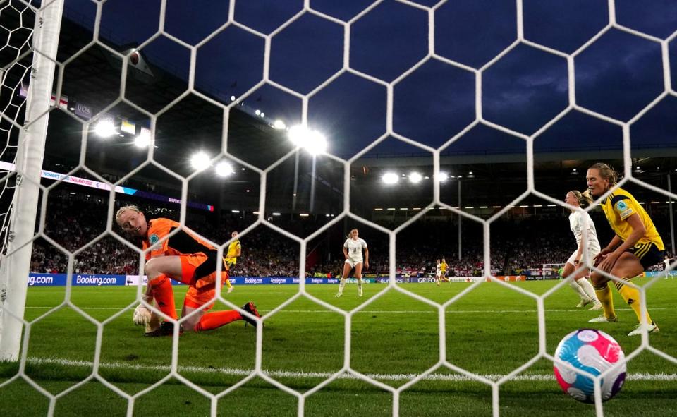 Russo’s backheel in England’s semi-final is a contender for goal of the tournament (Nick Potts/PA) (PA Wire)