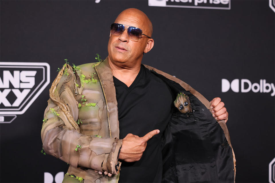 Vin Diesel attends the world premiere of Marvel Studios Guardians of the Galaxy Vol. 3 at Dolby Theatre on April 27, 2023 in Hollywood, California.