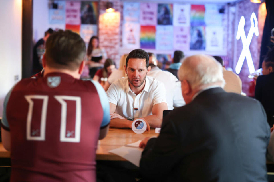 Matt attends a pub quiz at Hammers Pride Bar (Image: West Ham United)