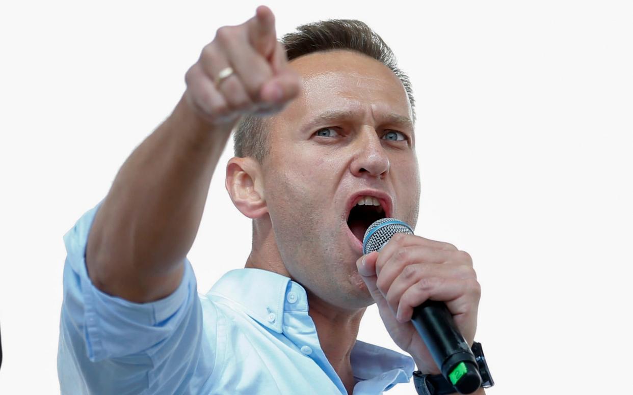 Alexei Navalny was brought out of a medically induced coma last week after his Aug 20 poisoning - Maxim Zmeyev/AFP