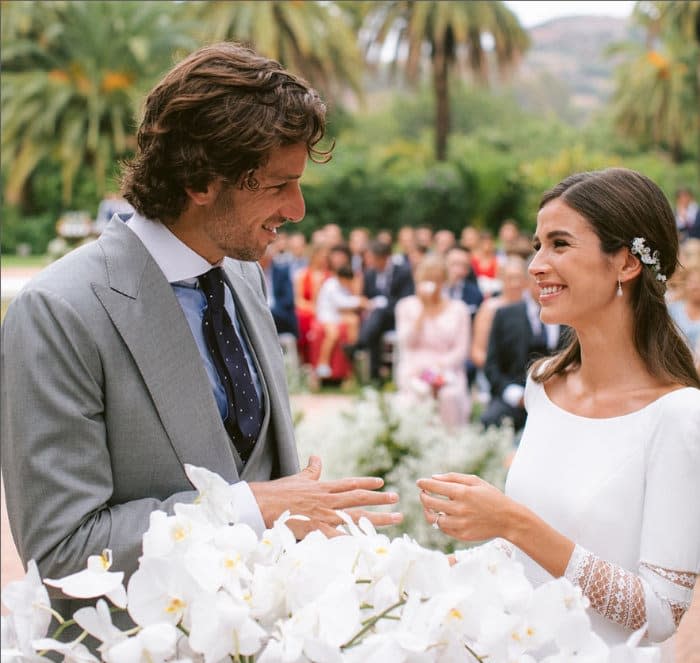 Feliciano López y Sandra Gago el día de su boda