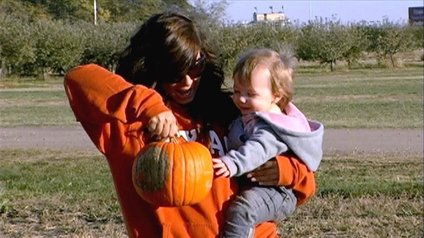 they are picking pumpkins